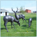 Brass Deer Family Sculpture For Sale